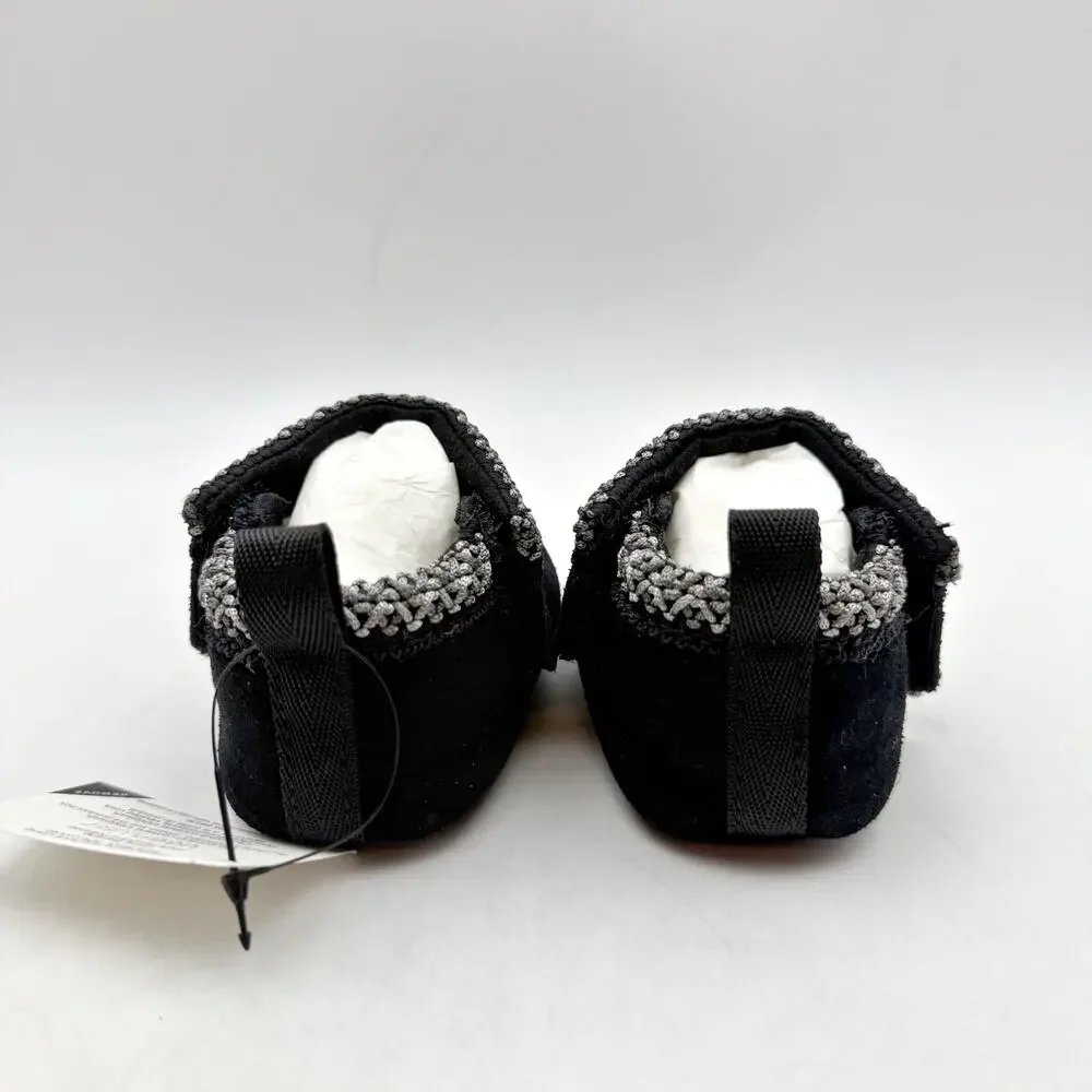 UGG Baby Tasman Slippers US 0/1 XS Black Suede NIB